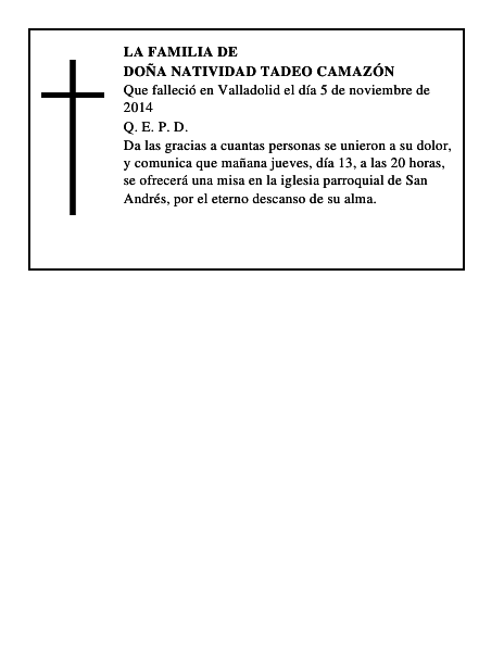 Doña Natividad Tadeo Camazón