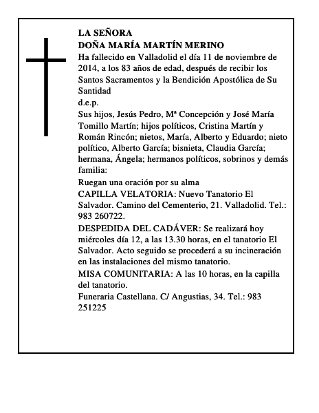 Doña María Martín Merino
