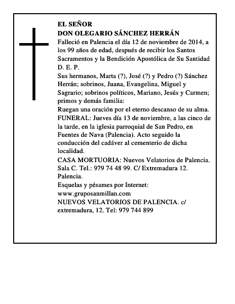 Don Olegario Sánchez Herrán