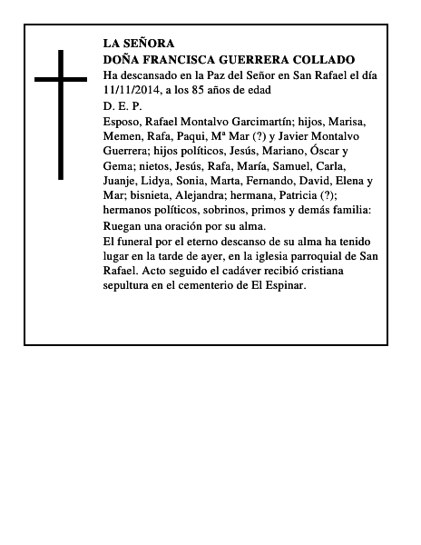 Doña Francisca Guerrera Collado