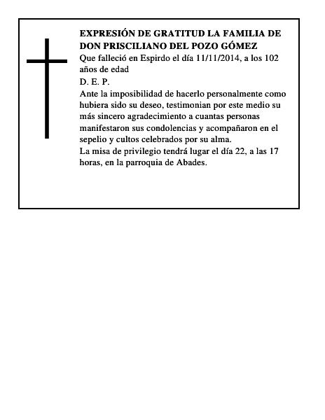 Don Prisciliano del Pozo Gómez