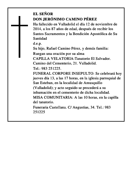 Don Jerónimo Camino Pérez