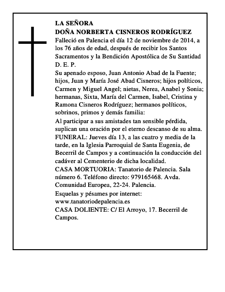 Doña Norberta Cisneros Rodríguez