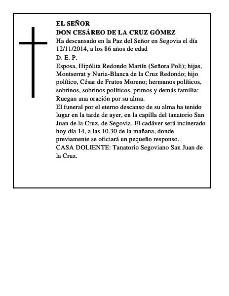 Don Cesáreo de la Cruz Gómez
