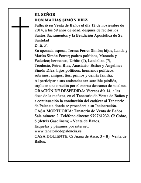 Don Matías Simón Díez
