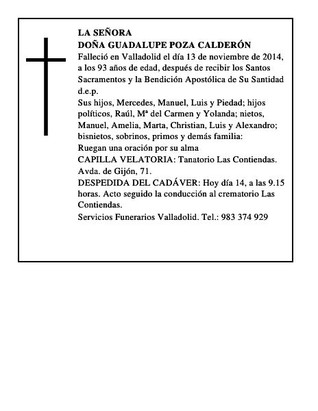 Doña Guadalupe Poza Calderón