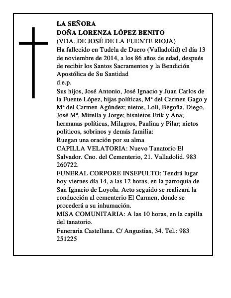 Doña Lorenza López Benito