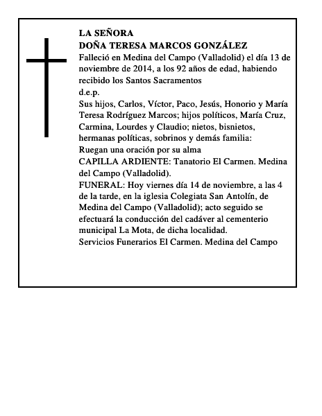 Doña Teresa Marcos González