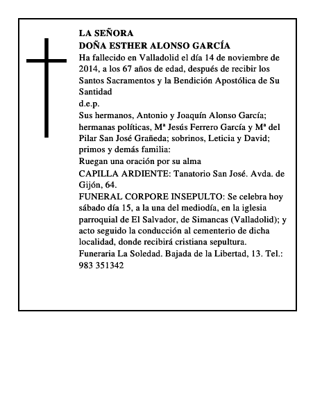 Doña Esther Alonso García