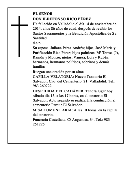 Don Ildefonso Rico Pérez