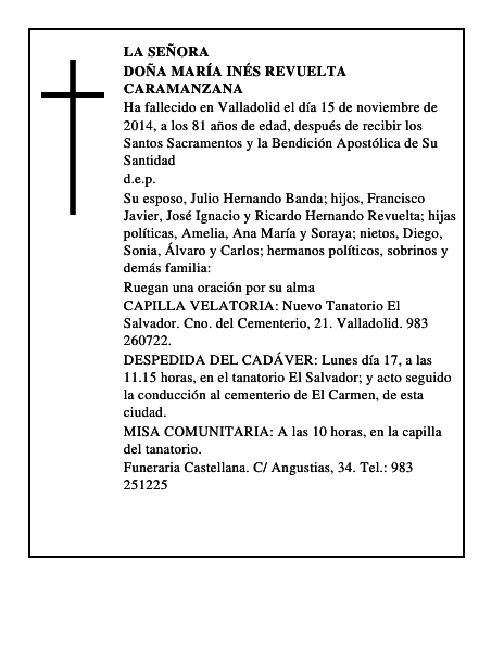 Doña María Inés Revuelta Caramanzana