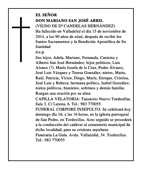 Don Mariano San José Abril