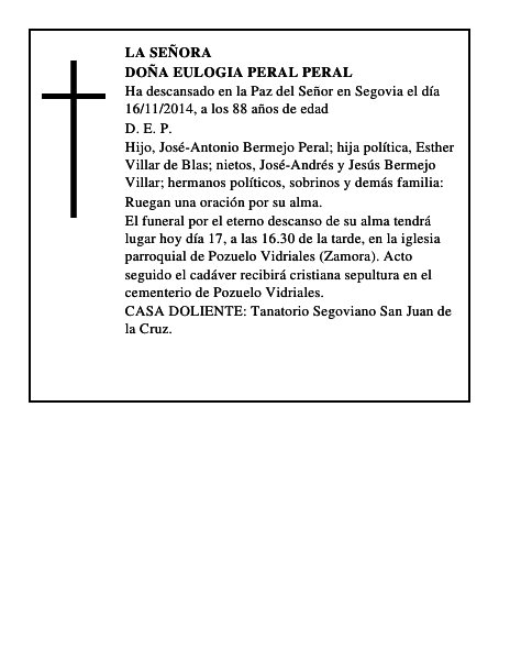 Doña Eulogia Peral Peral