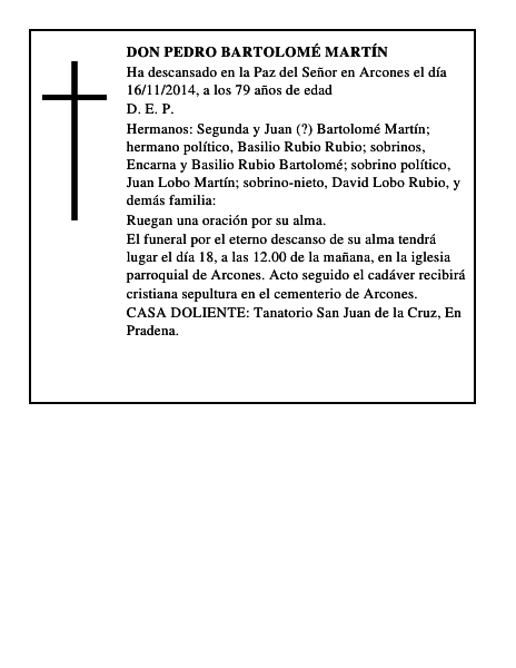 Don Pedro Bartolomé Martín