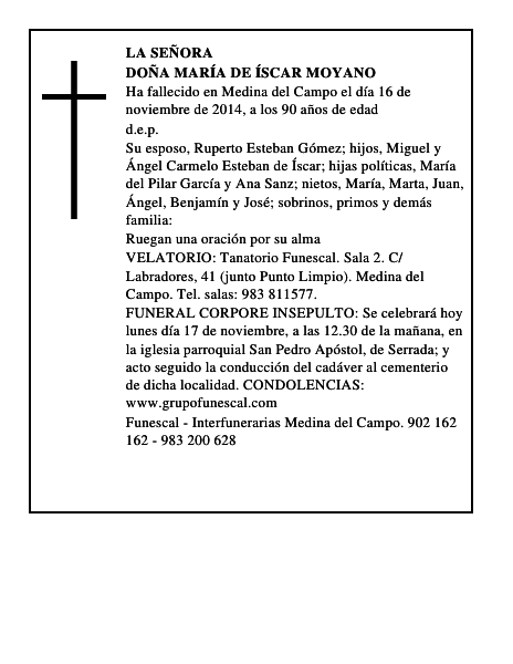 Doña María de Íscar Moyano