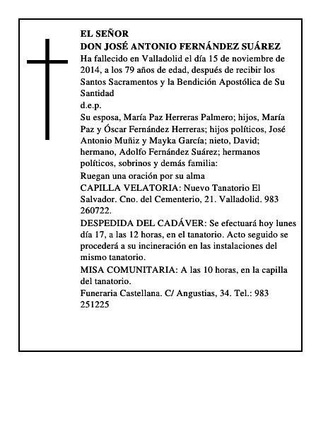 Don José Antonio Fernández Suárez