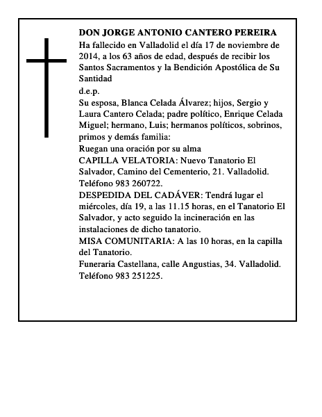 Don Jorge Antonio Cantero Pereira