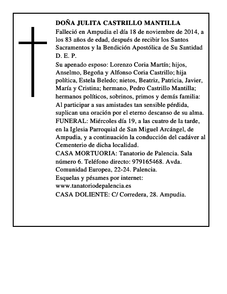 Doña Julita Castrillo Mantilla