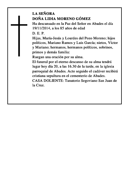 Doña Lidia Moreno Gómez