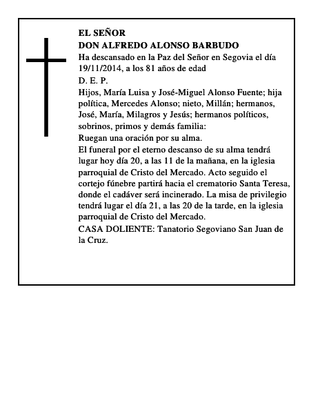 Don Alfredo Alonso Barbudo