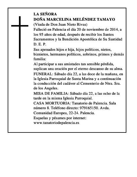 Doña Marcelina Meléndez Tamayo