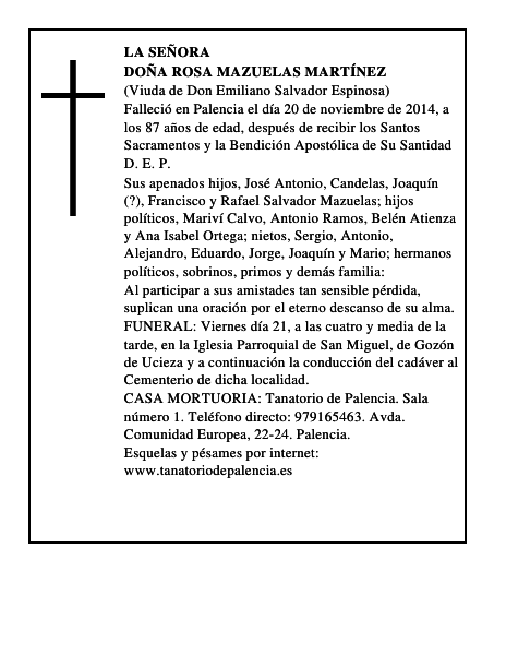 Doña Rosa Mazuelas Martínez