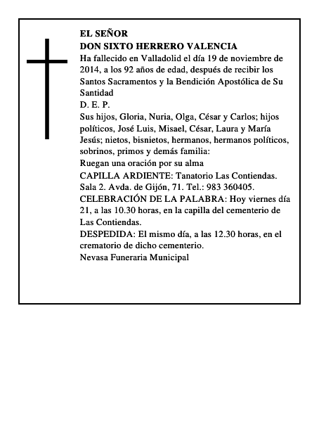 Don Sixto Herrero Valencia