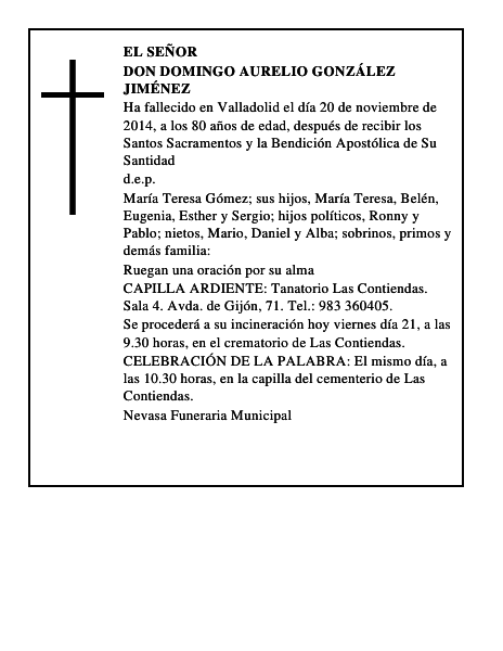 Don Domingo Aurelio González Jiménez