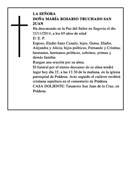 Doña María Rosario Truchado San Juan