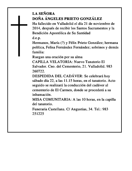 Doña Ángeles Prieto González