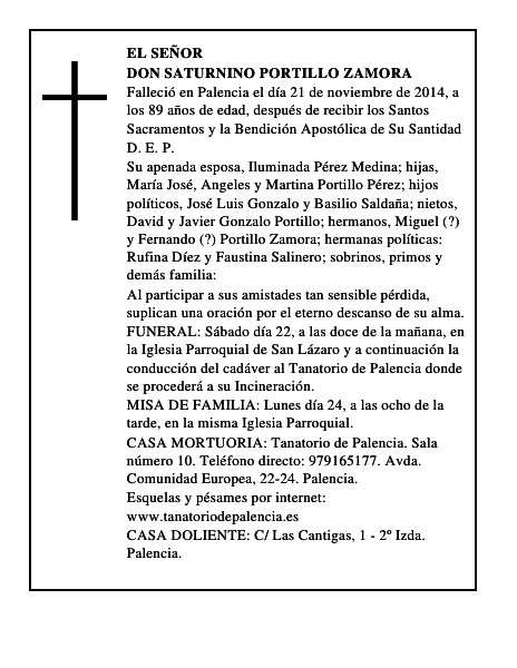 Don Saturnino Portillo Zamora
