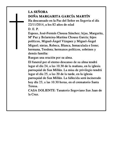 Doña Margarita García Martín