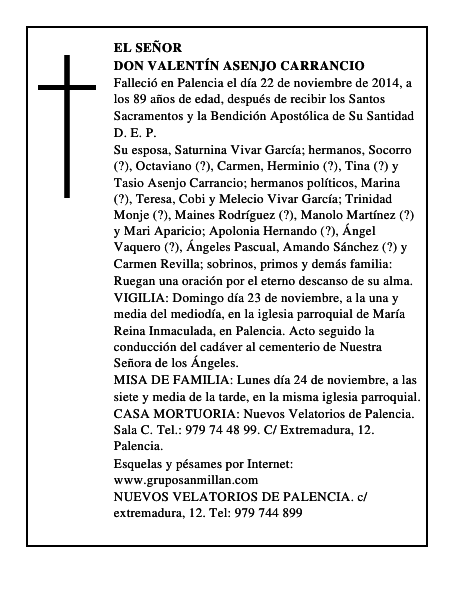 Don Valentín Asenjo Carrancio
