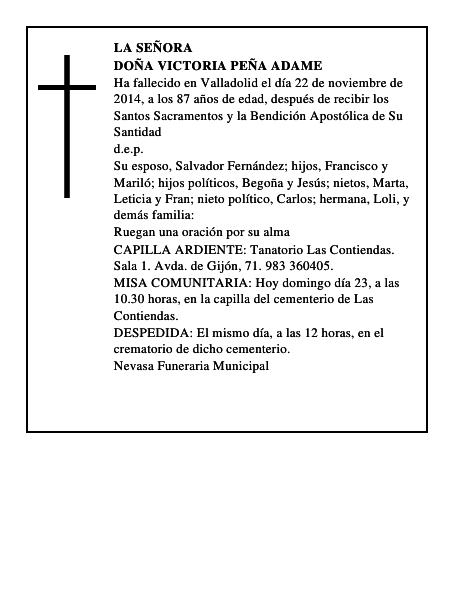Doña Victoria Peña Adame