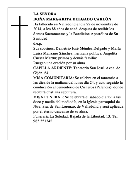 Doña Margarita Delgado Carlón