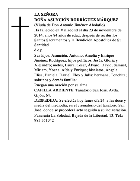 Doña Asunción Rodríguez Márquez