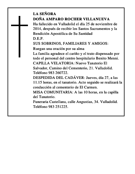Doña Amparo Rocher Villanueva