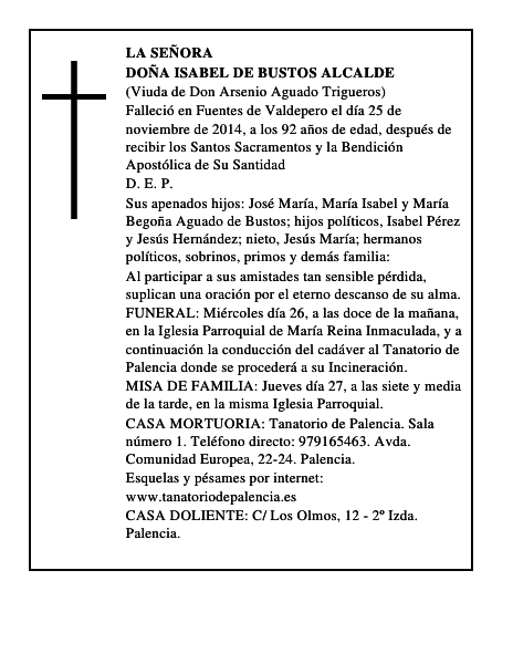 Doña Isabel de Bustos Alcalde