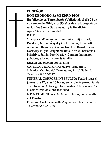 Don Deodoro Sampedro Dios