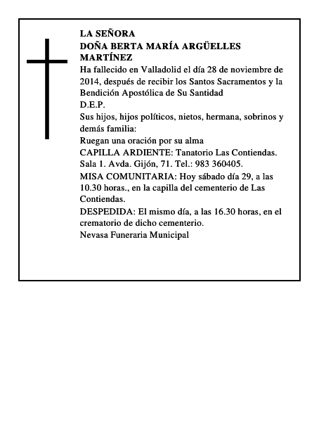 Doña Berta María Argüelles Martínez