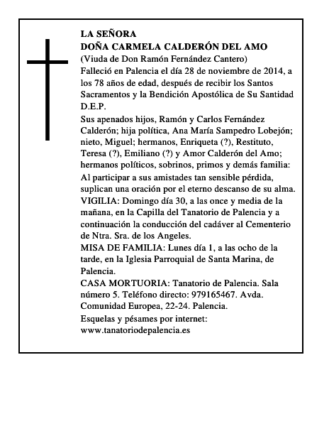 Doña Carmela Calderón del Amo