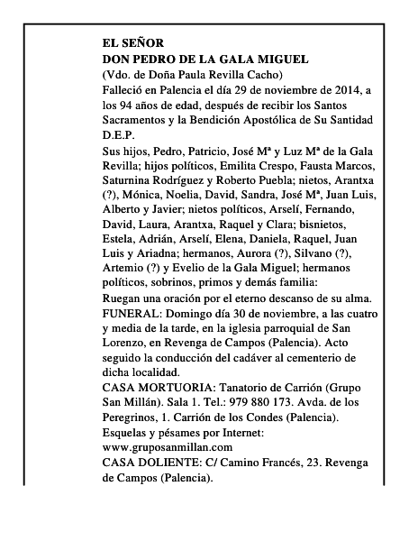 Don Pedro de la Gala Miguel