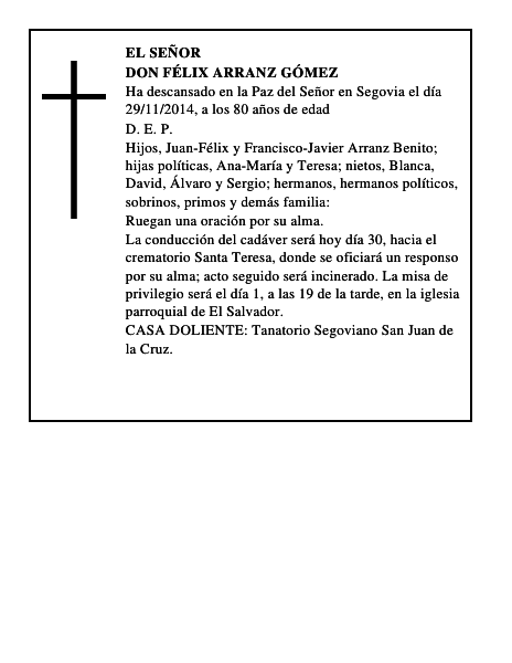 Don Félix Arranz Gómez