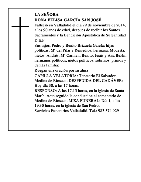 Doña Felisa García San José