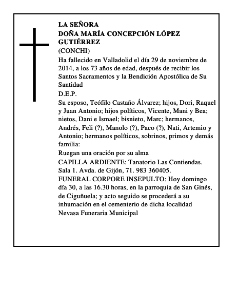 Doña María Concepción López Gutiérrez