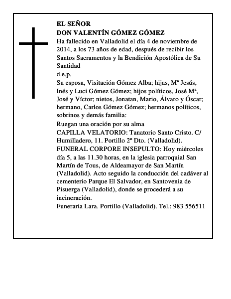 Don Valentín Gómez Gómez