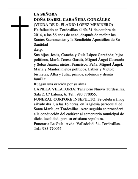 Doña Isabel Garañeda González
