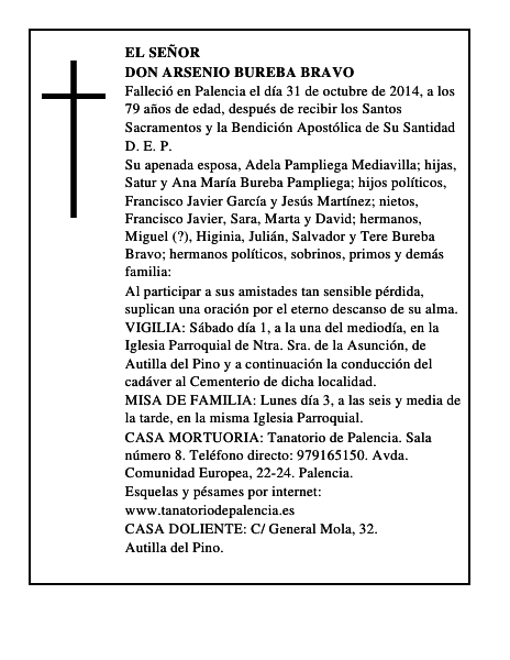 Don Arsenio Bureba Bravo