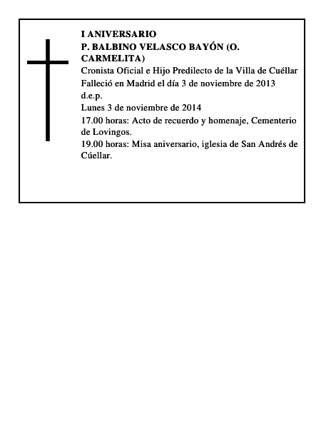 P. Balbino Velasco Bayón (O. Carmelita)