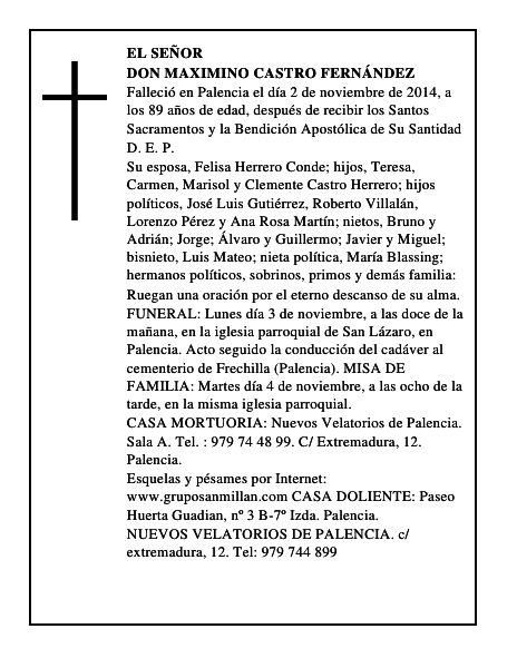 Don Maximino Castro Fernández